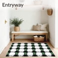 thumbnail image 3 of ODIKA 6'x9' Machine Washable Non-Slip Area Rug, Yuletide Gingham Decorative Accent High Traffic Rug, White, 616410, 3 of 5