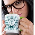 thumbnail image 2 of Elegant Green And Silver Heart Damask Monogram Letter G, 15oz Two-Tone Green Mug, 2 of 7