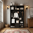 thumbnail image 2 of Homy Casa 57" Hall Tree with Coat Hooks, Entryway Bench, Drawer Storage, Entry Organizer, Black, 2 of 8