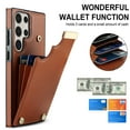 thumbnail image 2 of ELEHOLD Leather Wallet Case for Samsung Galaxy S20 Ultra,Premium Leather Material with Organ Card Slots Holders Full Body Protection Shockproof Anti-Fingerprint Purse Case,Brown, 2 of 7