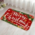 thumbnail image 4 of HomeKingdee Christmas Door Mat Outdoor, Merry Christmas Welcome Mats for Front Door, Christmas Poinsettia Non Slip Holiday Red Doormat Indoor Entryway Floor Rug, 4 of 6
