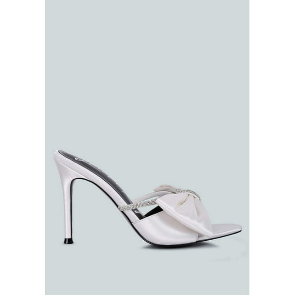 High Tea Rhinestone Bow Embellished Stiletto Sandals