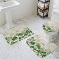 thumbnail image 3 of Gradient Green Bathroom Rugs Set Modern Abstract Art Watercolor Green Forest Tree Linen Non Slip Absorbent Bath Mats 3 Piece Set with Bathroom Rug, U-Shaped Floor Mat, Toilet Seat Cover Large Size, 3 of 9