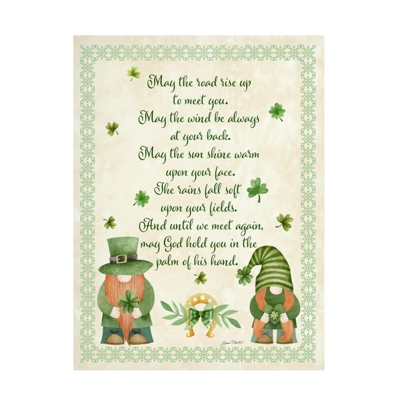 Canvas Wall Art - Jean Plout 'An Irish Blessing C' Wall Art for Living Room, Bedroom, or Office Décor by Trademark Fine Art - 14 x 19 Inches