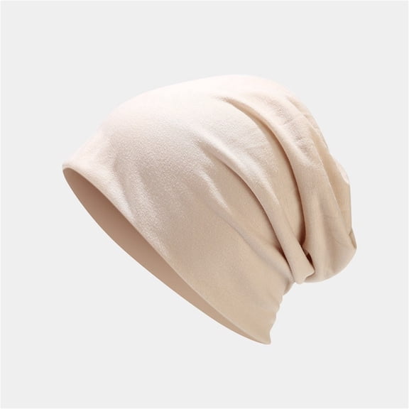 Lightweight Cotton Beanie, Breathable Thin Sleep Hats for Running Cycling Hiking Fishing Beige