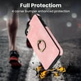 thumbnail image 2 of Dteck Wallet Case for iPhone 8 / iPhone 7 / iPhone SE 3rd Gen 2022 / iPhone SE 2nd Gen 2020, Slim PU Leather Card Holder Case with Ring Holder Stand, Pink, 2 of 7