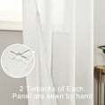 thumbnail image 3 of XWZO Linen Semi Sheer Curtains,Privacy Enhancing & Light Filtering Rod Pocket Drapes for Living Room with Tiebacks(Ivory,W42 x L54 Inch,2 Panels), 3 of 7