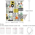 thumbnail image 4 of Modern Shower Curtains, Geometric Shower Curtain Abstract Shower Curtain Waterproof Yellow Black and White Art Pattern Bathroom Decor with 12 Hooks, 72Wx84H Inch, 4 of 6