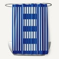 thumbnail image 1 of Simply Daisy 70" W x 73" H Beach Blanket Stripe Print Polyester Shower Curtain, Royal, 1 of 3