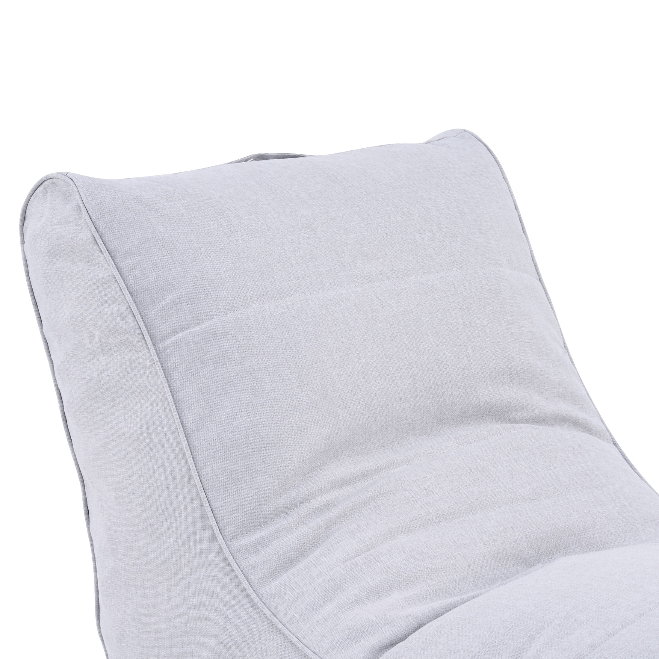 Christopher Knight Home 55" Minimalist Outdoor Patio Bean Bag Chair, Fabric Lounge Seating, Gray, Set of 2
