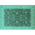 thumbnail image 1 of Ahgly Company Indoor Rectangle Oriental Turquoise Blue Traditional Area Rugs, 2' x 3', 1 of 4