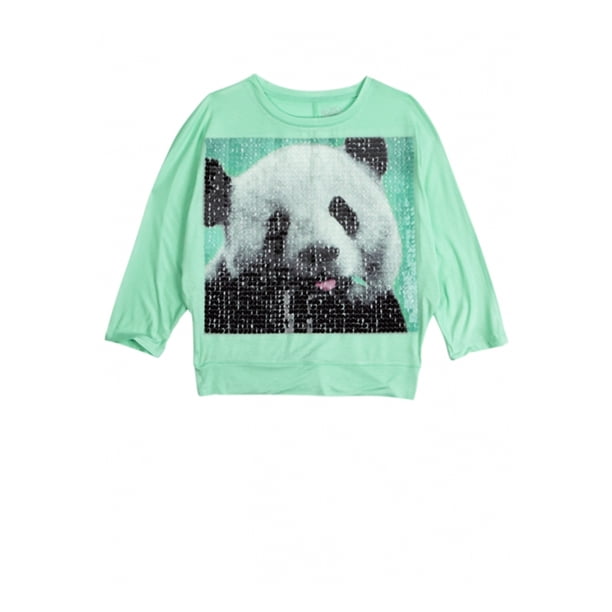 Camiseta adornada con lentejuelas Critter de Justice Girls, verde, 20 Justice Camiseta adornada
