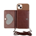 thumbnail image 1 of For Iphone 14 Crossbody Lanyard Wallet Card Bag Phone Case(Coffee),iPhone 16 Pro Max, 1 of 5