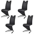 thumbnail image 2 of vidaXL Dining Chairs 4 pcs Black Faux Leather, 2 of 3