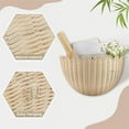 thumbnail image 5 of Scalloped Wall Basket - Scalloped Hanging Wicker Baskets for Wall, Hand Scalloped Wicker Wall Basket Home Decor for Entryway, Kitchen, Office, Living Room, 5 of 8