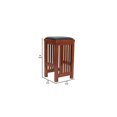 thumbnail image 3 of Variety 13 x 13 x 24 Inch Leather Upholstered Wooden Backless Barstool with Slatted Sides and Square Seat in Dark Brown, 3 of 7