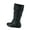 Black PU, variant on Zone 80 Women's Faux Leather Zipper Buckle Slouch Casual Flat Heel Mid Calf Round Toe Boots ( White, 10)