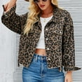 thumbnail image 2 of Denim Jacket For Women Leopard Print Retro Shape Jacket Fall Outfits Fashion Clothes Tops Coats Jacket Brown Denim Jackets For Women S, 2 of 7