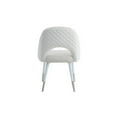 thumbnail image 4 of 22 Inch Side Dining Chair Set of 2 Plush White Velvet Metal and Wood Base, 4 of 6