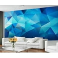 thumbnail image 3 of 3D Blue Geometric Murals, Sense Of Technology Wall Mural For Living Room Bedroom, Blue Triangle Murals, Solid Geometry Wallpaper, Geometry Home Decor & Gift 118"W x 83"H (Not Peel and Stick), 3 of 6