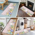 thumbnail image 6 of Easter 2'x6' Runner Rug, Country Rabbit Feet Eggs Leaves Pink Wooden Grain Washable Non-Slip Area Rugs for Hallway Kitchen Floor Bedroom Entryway, StainResistant Laundry Carpet Decoration Indoor Mat, 6 of 9