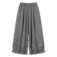 thumbnail image 4 of REDARER Women's Gingham Lace Palazzo Pants Elastic Waist Flowy Lightweight Summer Beach Trousers,M, 4 of 4
