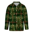 thumbnail image 5 of Uootdi Christmas Plaid Striped Long Sleeve Shirts for Women Cute Christmas V-Neck Button Down Tops Dressy Versatile Classic Loose Fit Tops Gift, 5 of 7