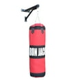thumbnail image 5 of IRON BAR Heavy Bag Full Kit Boxing Punching Bag with Gloves Unfilled Sandbag for Boxing, MMA, Karate, Muay Thai, Kick Boxing, Martial Arts, Punching Training, Kicking - Hanging Chain w Bracket White, 5 of 9