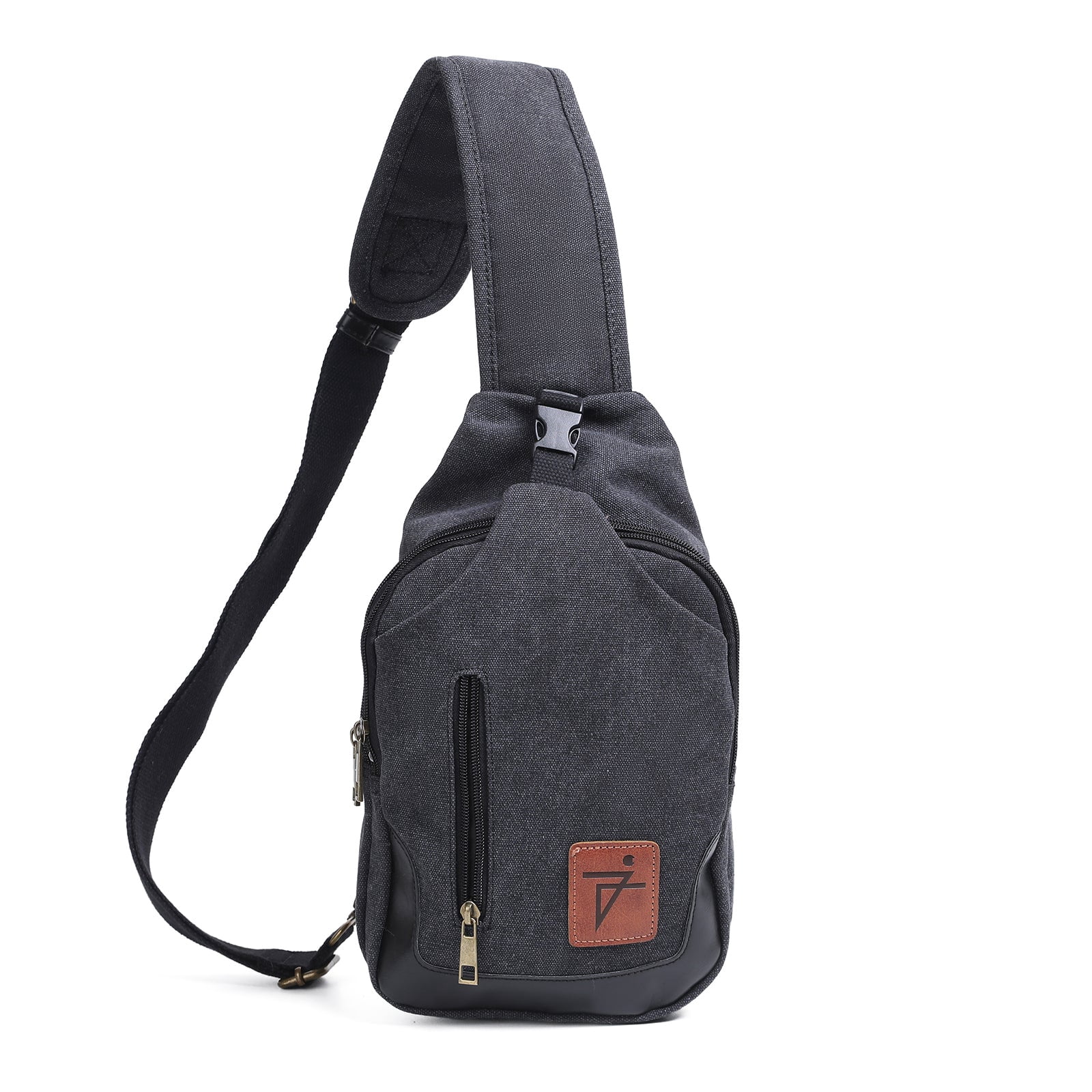 Men Sling Bag Waxed Canvas Crossbody Bag with one strap Travel Hiking Chest Bag daypack