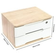 thumbnail image 5 of Aiqidi Wooden Desktop Storage Box 2Drawers Jewelry Accessory Sundries Organizer Countertop Decoration Organizing Box with 1Lock(Wood+White), 5 of 12