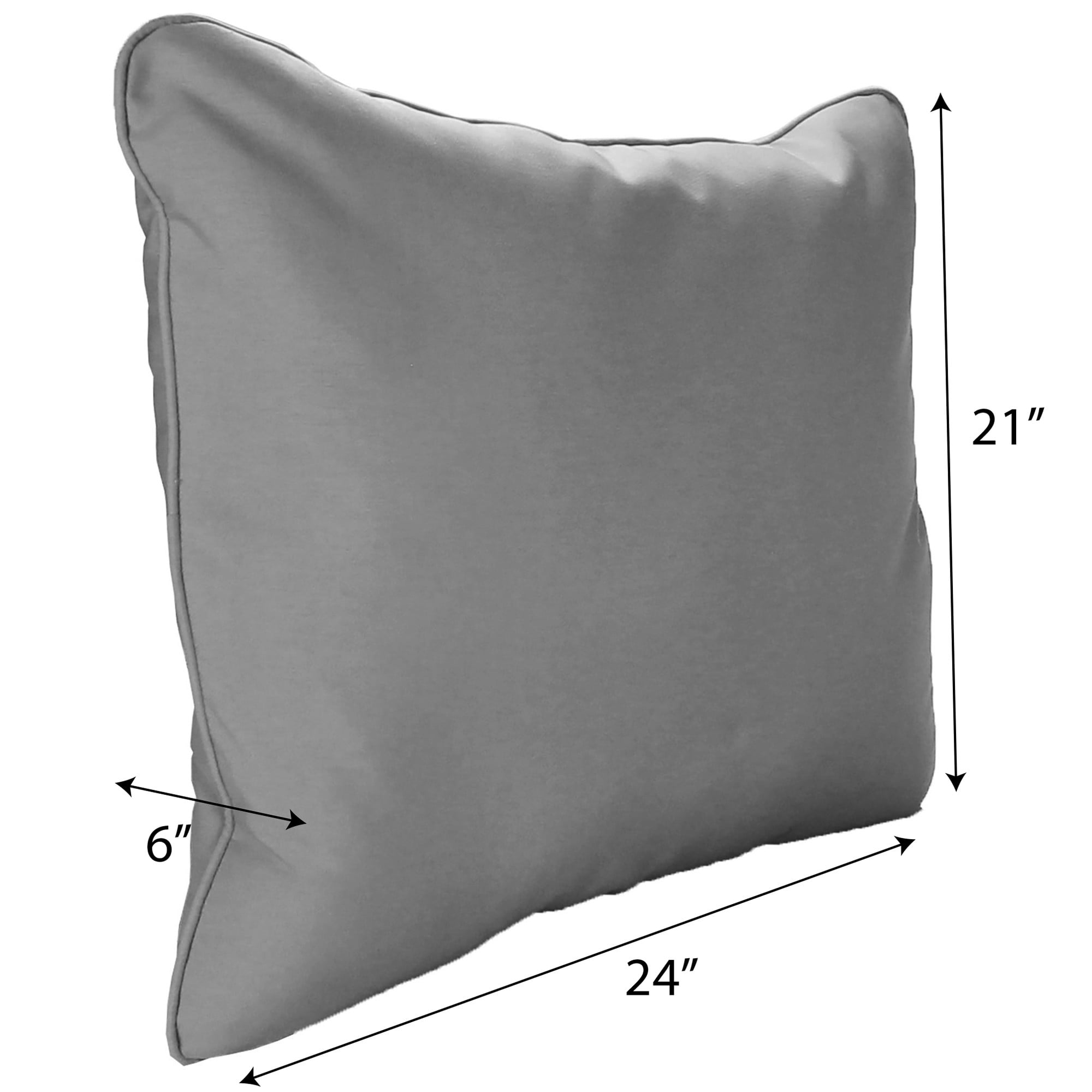 Jordan Manufacturing 21" x 24" Canvas Black Solid Rectangular Outdoor Deep Seat Chair Back Cushion with Welt (2 Pack)