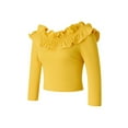 thumbnail image 3 of Liacowi Women Ruffle Shirt Long Sleeve Backless Crop Top Frill Slim Fit Blouse Tops Streetwear, 3 of 9