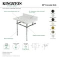 thumbnail image 5 of Kingston Brass Templeton 30 Inch Carrara Marble Console Sink with Brushed Brass Legs, 5 of 6