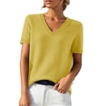 thumbnail image 2 of Sweater Short Sleeve Women Knit Tops for Women Half Sleeve Sweater for Women Work Tops for Women Knit Short Sleeve Top Ladies Short Sleeve Sweaters Workwear Tops Business Casual Tops, 2 of 9