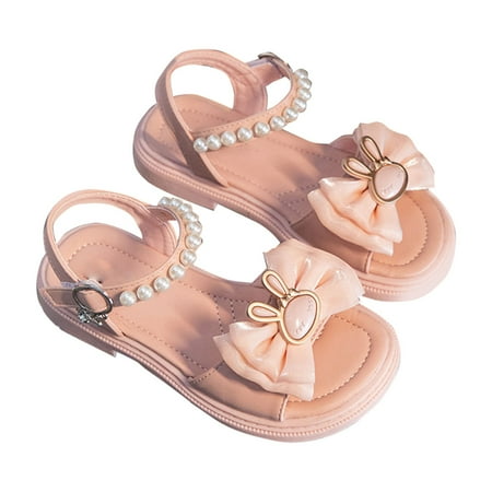 

nsendm Female Sandal Big Kid Kids Sandals with Strap Rhinestone Bow Princess Shoes Summer Roman Shoes Little Child/Big Kids Toddler Flip Flops Girls Red 28
