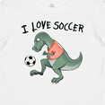 thumbnail image 4 of Inktastic I Love Soccer-Dinosaur in Orange Boys or Girls Baby T-Shirt, 4 of 5