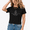 1-Black, variant on Women's St Catherine Of Siena Divine Purpose Quote Flame Script Letter Art Graphic Cropped Short Sleeve T-shirt Catholic Faith Inspirational Daily