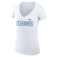 thumbnail image 2 of Women's G-III 4Her by Carl Banks White Seattle Seahawks Dot Print V-Neck Fitted T-Shirt, 2 of 3