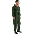 thumbnail image 4 of Yeahdor Mens Water Resistance Full Body Jumpsuit Rain Suit Hooded Drawstring Overall Jumpsuit Dark Green XXL, 4 of 7