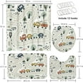 thumbnail image 2 of 4 Pcs Bathroom Sets with Shower Curtain and Rugs, Kids Car Tractor Truck, Bathroom Decor Blue Nursery Farm Vehicle Shower Curtain Sets for Bathroom Decor, 2 of 4