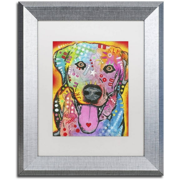 Trademark Fine Art "Loving Joy" Canvas Art by Dean Russo, White Matte, Silver Frame