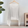 thumbnail image 4 of ZQUUVOU Women's Beach Cover Up Sheer Mesh Fringe Lightweight Shrug Summer Trendy Batwing Sleeve Boho Poncho Tops Silver, 4 of 5