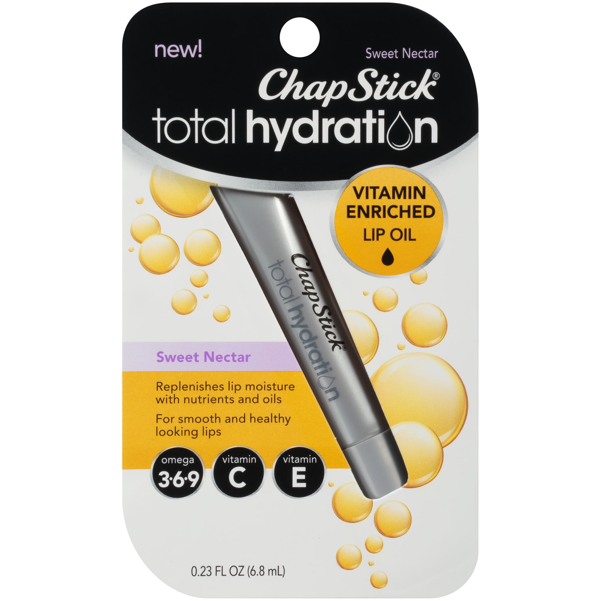 ChapStick Total Hydration Sweet Nectar Vitamin Enriched Lip Oil, 0.23 Oz