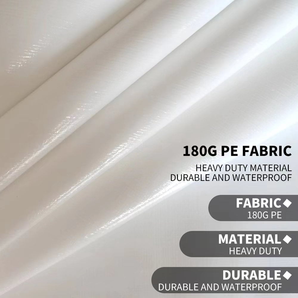 Vanteriam 10'x20' Carport Canopy Replacement Top Cover for Car Garage Shelter Party Tent with Ball Bungees White (Only Top Cover, Frame is not Included)
