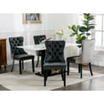 thumbnail image 3 of Rhomtree Faux Leather Tufted Dining Side Chairs, Gray/Black (Set of 6), 3 of 9
