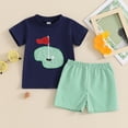 thumbnail image 2 of Okbabeha Toddler Baby Golf Outfits,Golf Shirt+Plaid Shorts Girl Boy Golf Clothes Set Golf Birthday Clothing Summer, 2 of 7