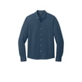 thumbnail image 3 of MERCER+METTLE Unisex Stretch Jersey Long Sleeve Shirt | Button Down Work Shirt for Men & Women, Long Sleeve Jersey Top - Insignia Blue 3XL, 3 of 4