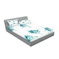 thumbnail image 2 of Ambesonne Modern Fitted Sheet & Pillow Sham Set, Crystal Like Diamonds, Full, Teal Turquoise White, 2 of 2