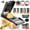 Black, variant on 10-in-1 Vegetable Chopper Mandoline Slicer, 8 Blade Food Cutter with Colander Basket & Storage Case