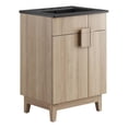 thumbnail image 3 of Modway Miles 24" Wood Bathroom Vanity with Tapered Legs in Black/Oak, 3 of 11